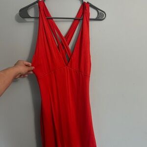 Lelis Size Medium Red Crossback Mini Dress
